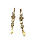 Mariana Earrings Dangling Clear, White Opal & Champagne Austrian Crystals Champagne and Caviar Gypsy Soul Coll.