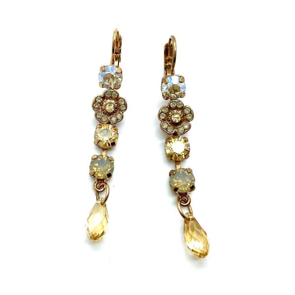 Mariana Earrings Dangling Clear, White Opal & Champagne Austrian Crystals Champagne and Caviar Gypsy Soul Coll.