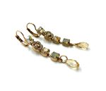 Mariana Earrings Dangling Clear, White Opal & Champagne Austrian Crystals Champagne and Caviar Gypsy Soul Coll. - Image 3