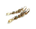 Mariana Earrings Dangling Clear, White Opal & Champagne Austrian Crystals Champagne and Caviar Gypsy Soul Coll. - Image 2