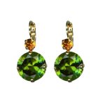 Mariana Earrings Alluring Olivine & Topaz Austrian Crystals Holiday Lights Mystique Winter 2019 Coll. - Image 3