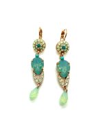 Mariana Earrings Exquisitely Elegant Blues & Greens Austrian Crystals Mojito Cocktail Hour Coll.