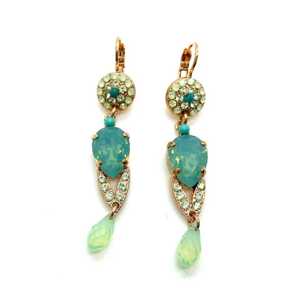 Mariana Earrings Exquisitely Elegant Blues & Greens Austrian Crystals Mojito Cocktail Hour Coll.