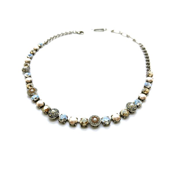 Mariana Necklace Elegant Pearl, Amber, Champagne, Silk & Opal Austrian Crystals Gypsy Soul Coll.