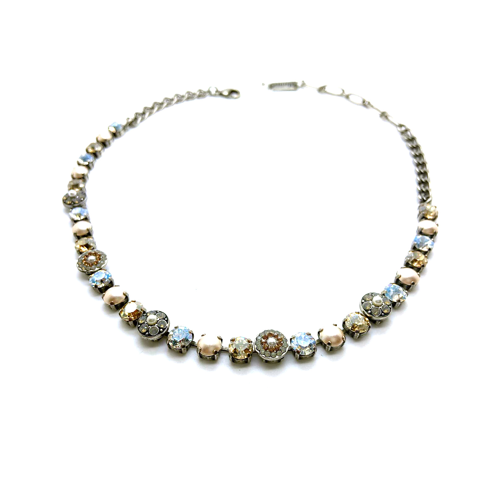 N-3044-1-3911-SP (2) Mariana Necklace Elegant Pearl, Amber, Champagne, Silk & Opal Austrian Crystals Gypsy Soul Coll. - Image 1