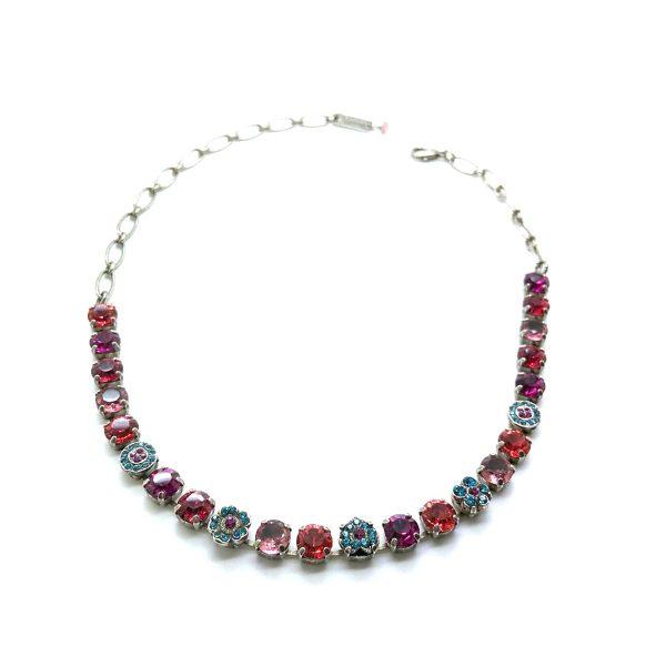 Mariana Necklace Charming Floral in Blues, Pinks & Purples Austrian Crystals Sorbet Sweet Summer Coll.