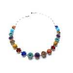 Mariana Necklace Lovely Floral in Multi Color Austrian Crystals Fantasy Nirvana Coll.