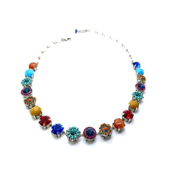 Mariana Necklace Lovely Floral in Multi Color Austrian Crystals Fantasy Nirvana Coll.