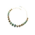 Mariana Necklace Gorgeous Turq & Aventurine Mineral with Greens, Blues & Yellow Austrian Crystals Congo Africa Coll. - Image 3