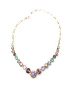 Mariana Necklace Exquisite Purples & Green Austrian Crystals Levander Botanica Coll. - Image 3