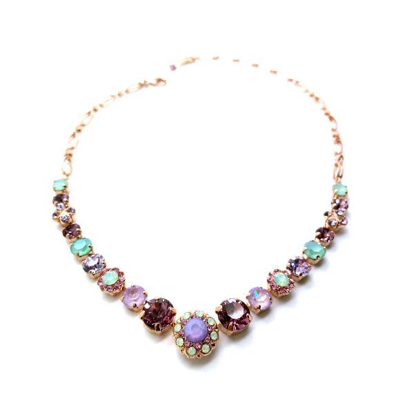 Mariana Necklace Exquisite Purples & Green Austrian Crystals Levander Botanica Coll.