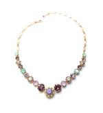 Mariana Necklace Exquisite Purples & Green Austrian Crystals Levander Botanica Coll. - Image 2