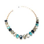 Necklace By Mariana Mystique Coll. Fashionable Blue And Black Diamonds Swarovski Crystals - Image 2