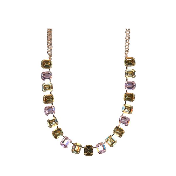 Mariana Necklace Rose, Smoked Topaz & Golden Shadow Austrian Crystals Twilight Mystique Coll.
