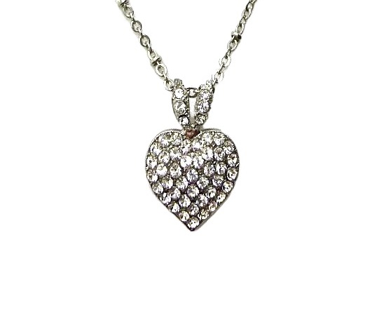 Mariana Necklace Pendant Heart Shaped in Clear Austrian Crystals On A Clear Day Sweet Summer Coll.