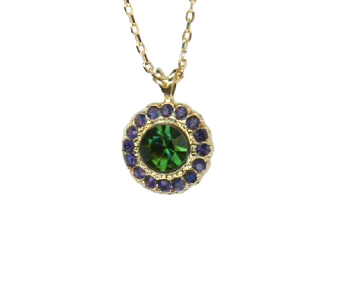 N-5014-3-1116-YG (1) Mariana Necklace Pendant Sophisticated Gr Tourmaline & Amethyst Austrian Crystals Holiday Lights Mystique Winter 2019 Coll. - Image 1