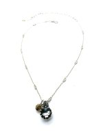 Necklace Pendant By Mariana Woman Faceted Black and Topaz Swarovski Crystals - SP - Image 3