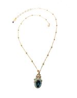 Mariana Necklace Pendant Finely Detailed Indicolite, Aquamarine & Clear Austrian Crystals Nightfall Mystique Coll. - Image 2