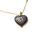 Mariana Necklace Pendant Heart Shaped in Amethyst, Tanzanite & AB Austrian Crystals My Treasures Coll.