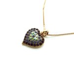 Mariana Necklace Pendant Heart Shaped in Amethyst, Tanzanite & AB Austrian Crystals My Treasures Coll. - Image 2