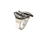 Ring By Mariana Woman Glitzy Clear and White Opal Swarovski Crystals