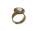 Ring By Mariana Woman Beautiful Pearl Mineral and Golden Swarovski Crystals - Image 3