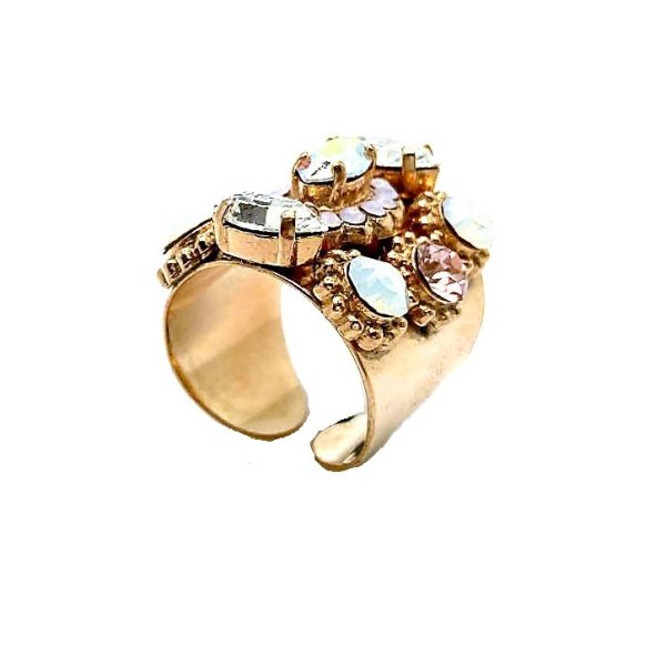Mariana Ring Stunning Clear, AB, Pinks & Opals Austrian Crystals Snowflake Winter Wonderland Coll.