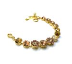 Mariana Bracelet Golden Shadow, Light Maroon, Topaz & Light Peach Austrian Crystals My Butterfly Coll. Yellow Gold - Image 2