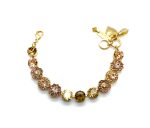 Mariana Bracelet Golden Shadow, Light Maroon, Topaz & Light Peach Austrian Crystals My Butterfly Coll. Yellow Gold