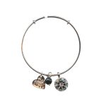 Mariana Bracelet Sleek Heart Floral Quartz Mineral, Jet & Aquamarine Austrian Crystals Winter 2019 Coll.