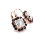 Earrings By Mariana Woman Timeless Shell Mineral and Jet Swarovski Crystals - Image 2