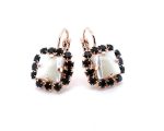 Earrings By Mariana Woman Timeless Shell Mineral and Jet Swarovski Crystals