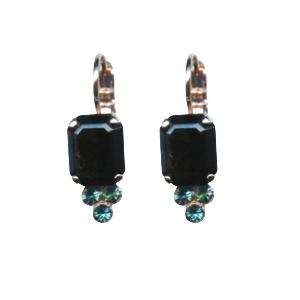 Earrings By Mariana Woman Classy Jet and Aquamarine Swarovski Crystals