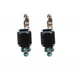 Earrings By Mariana Woman Classy Jet and Aquamarine Swarovski Crystals - Image 3