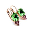Earrings By Mariana Woman Classy Peridot and Rose Swarovski Crystals - Image 4