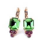 Earrings By Mariana Woman Classy Peridot and Rose Swarovski Crystals