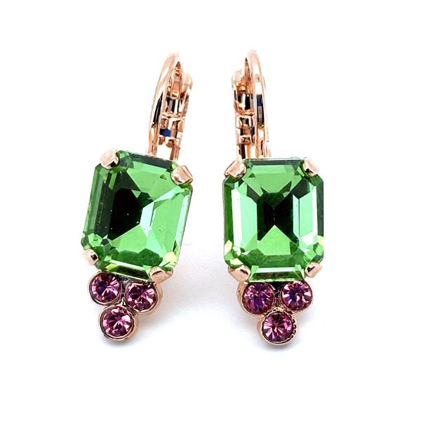 Earrings By Mariana Woman Classy Peridot and Rose Swarovski Crystals
