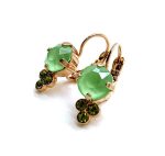 Mariana Earrings Adorable Pacific Opal & Olivine Austrian Crystals Winter 2019 Coll. - Image 2