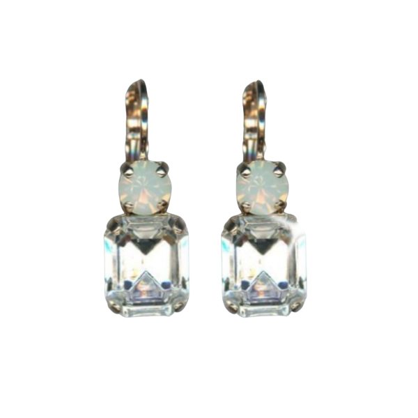 Mariana Earrings Classy White Opal & Clear Austrian Crystals On A Clear Day Icons Coll.