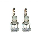 Mariana Earrings Classy White Opal & Clear Austrian Crystals On A Clear Day Icons Coll. - Image 2