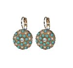 Mariana Earrings Lovely Howlite Chinese Turq Mineral & Cream Pearl Austrian Crystals New Moon Mystique Coll. - Image 2