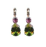 Earrings By Mariana Woman Pear Shaped Olivine and Rose Swarovski Crystals - Image 2