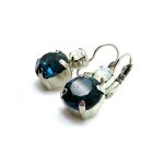 Mariana Earrings Elegant Blue Zircon & White Opal Austrian Crystals Mood Indigo Songbook Coll. - Image 2