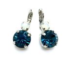 Mariana Earrings Elegant Blue Zircon & White Opal Austrian Crystals Mood Indigo Songbook Coll.