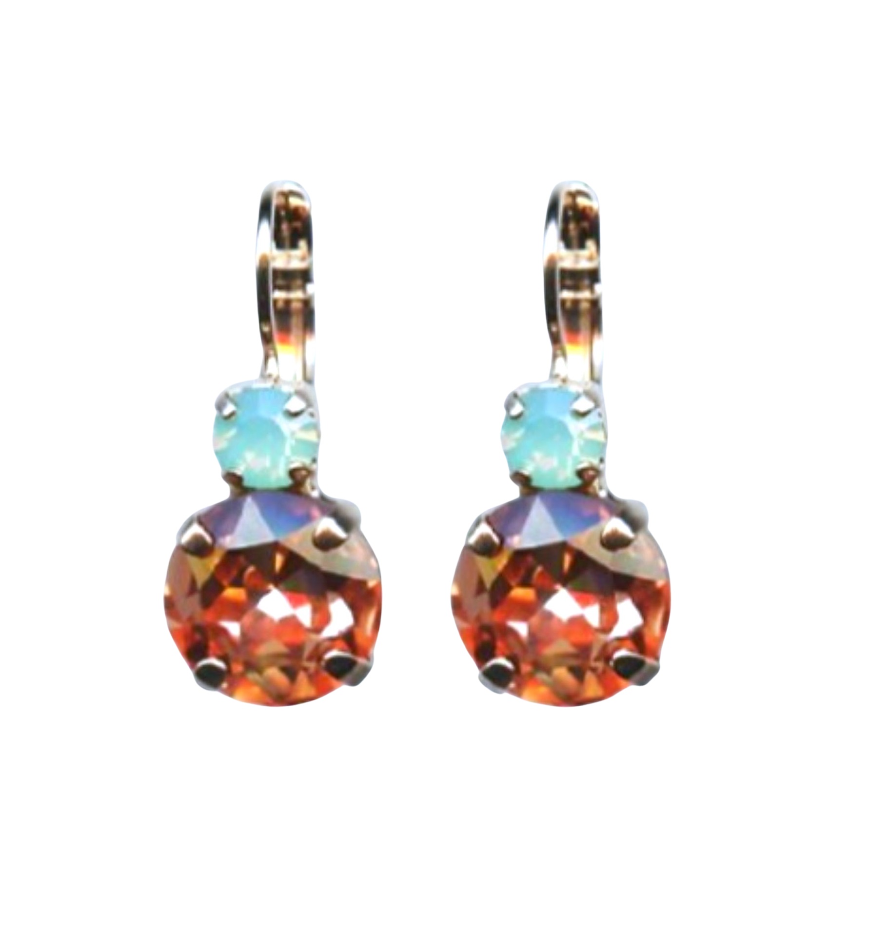 E-1037-125-RG6 (1) Mariana Earrings Lovely Peach & Pacific Opal Austrian Crystals Winter 2019 Coll. - Image 1