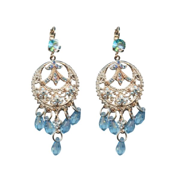 Mariana Earrings Boho Gypsy Paradise Shine & Aquamarine Austrian Crystals Winter 2019 Coll.