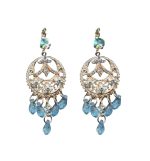 Mariana Earrings Boho Gypsy Paradise Shine & Aquamarine Austrian Crystals Winter 2019 Coll. - Image 2