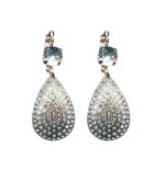 Mariana Earrings Shimmering Elegant Moonlight & Aquamarine Austrian Crystals Winter 2019 Coll.