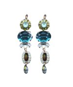 Mariana Earrings Exquisite Blues, Greens & Whites Austrian Crystals Winter 2019 Coll. - Image 3