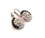Earrings By Mariana Woman White Shell Mineral and Jet Swarovski Crystals - Image 3